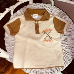 Vintage baby boy knitted polo shirt.
